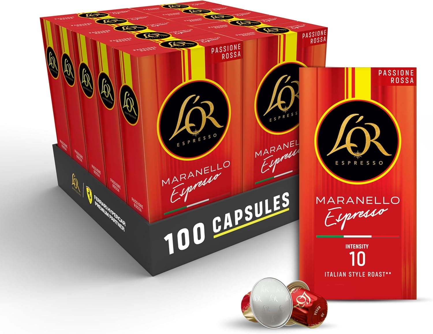 L'OR Espresso Café Cápsulas Maranello Espresso | 100 cápsulas, compatíveis Nespresso (R) 