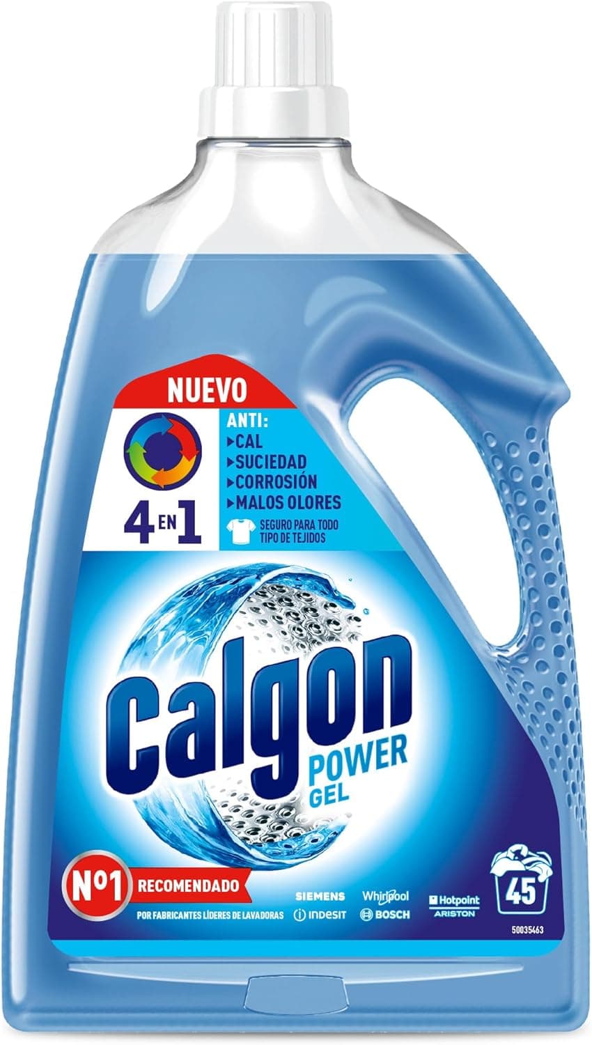 Calgon Gel 4 em 1 - Anticalcário para máquina de lavar, anticorrosão, elimina odores e sujidade, em formato de gel, 45 doses, 2,25 l