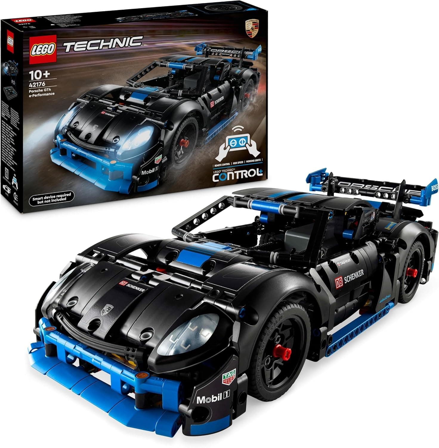 LEGO Technic 42176 Carro de corrida Porsche GT4 e-Performance teclado para brincar, kit de maquilhagem interativa, presente para meninos e meninas de 10 anos ou mais, decoração de quarto e prateleiras
