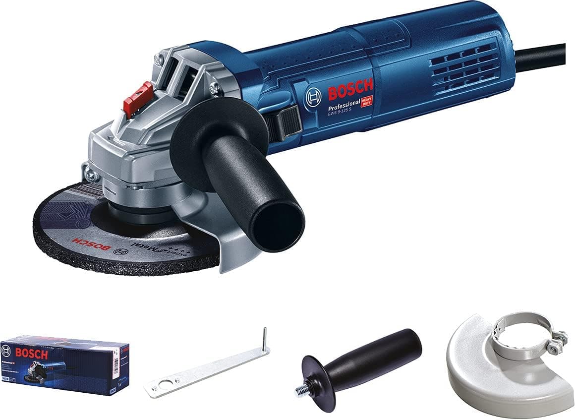BOSCH 0601396102 GWS 9 S Professional Moedor Angular 900 W, 125 mm, em cartão (sem grelha)