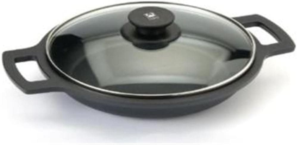 BRA Efficient Panela baixa com tampa de vidro e asas de silicone, alumínio fundido com antiaderência Teflon Platinum Plus
