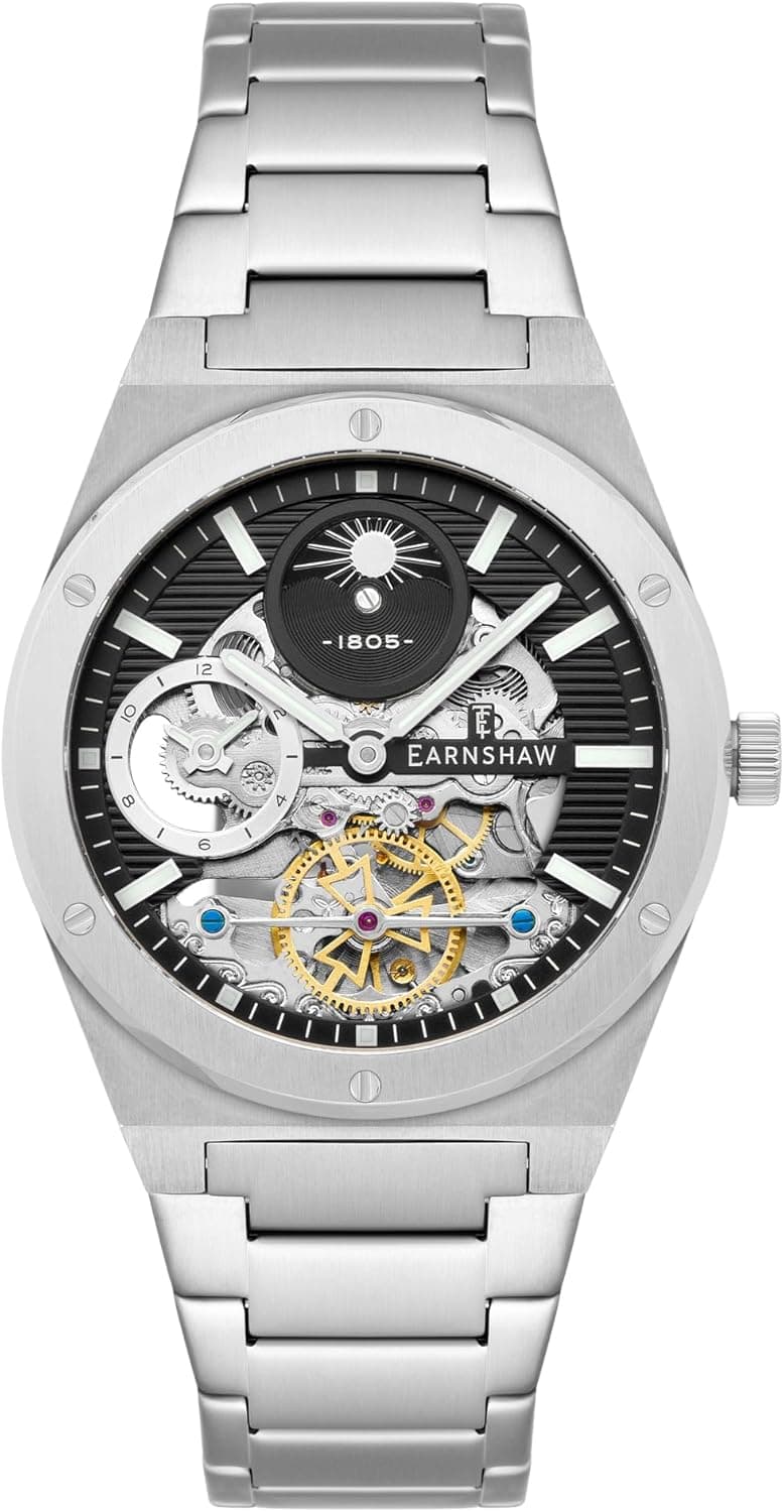 Thomas Earnshaw Drake Dual Time Automatic ES-8291 - Relógio para homem, movimento automático