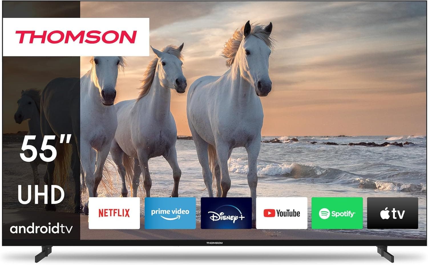 THOMSON 55 polegadas (139 cm) UHD Smart Android TV (WLAN, HDR, Triple Tuner DVB-C/S2/T2) – 55UA5S13-2023
