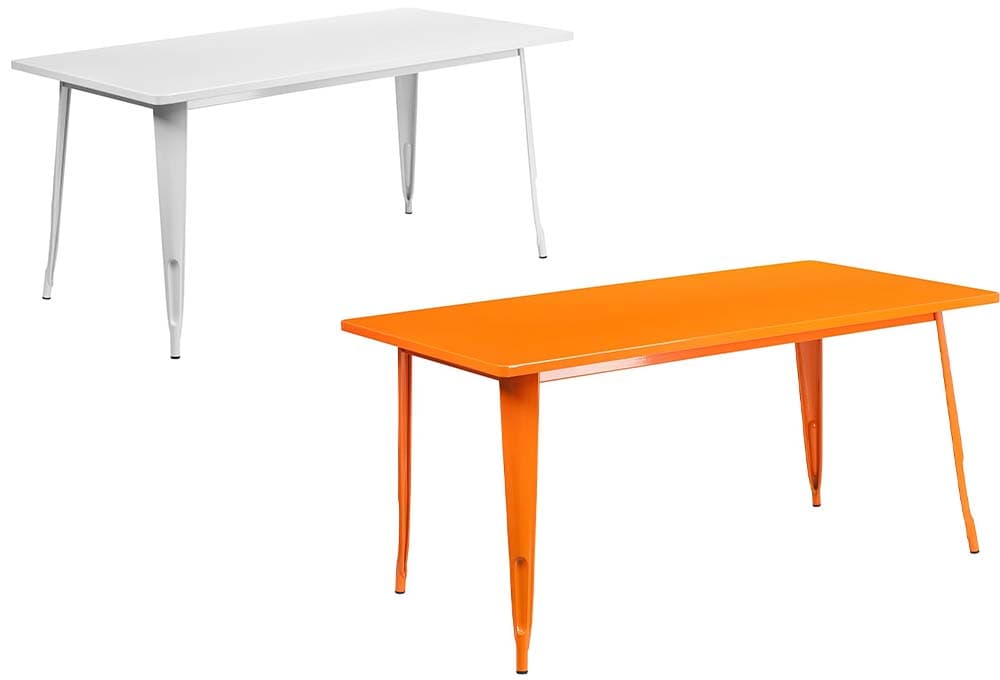 Flash móveis Mesa retangular de metal para interior e exterior, 80 x 160 x 74,9 cm 