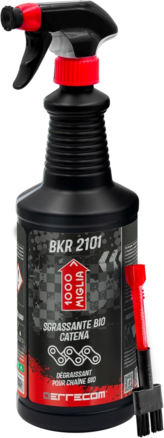 ERRECOM 1000 Miglia BKR 2101 Desengordurante biodegradável para correntes de bicicleta, garrafa em spray de 1 L