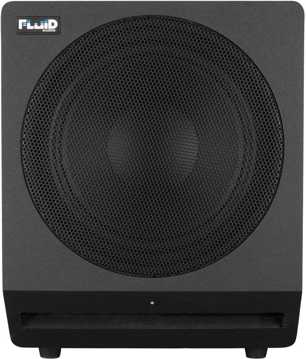 Fluid Audio F10S Subwoofer de estúdio (subwoofer ativo para estúdios domésticos, woofer de 10 polegadas, 200 watts, filtro de passo baixo variável, design compacto), preto