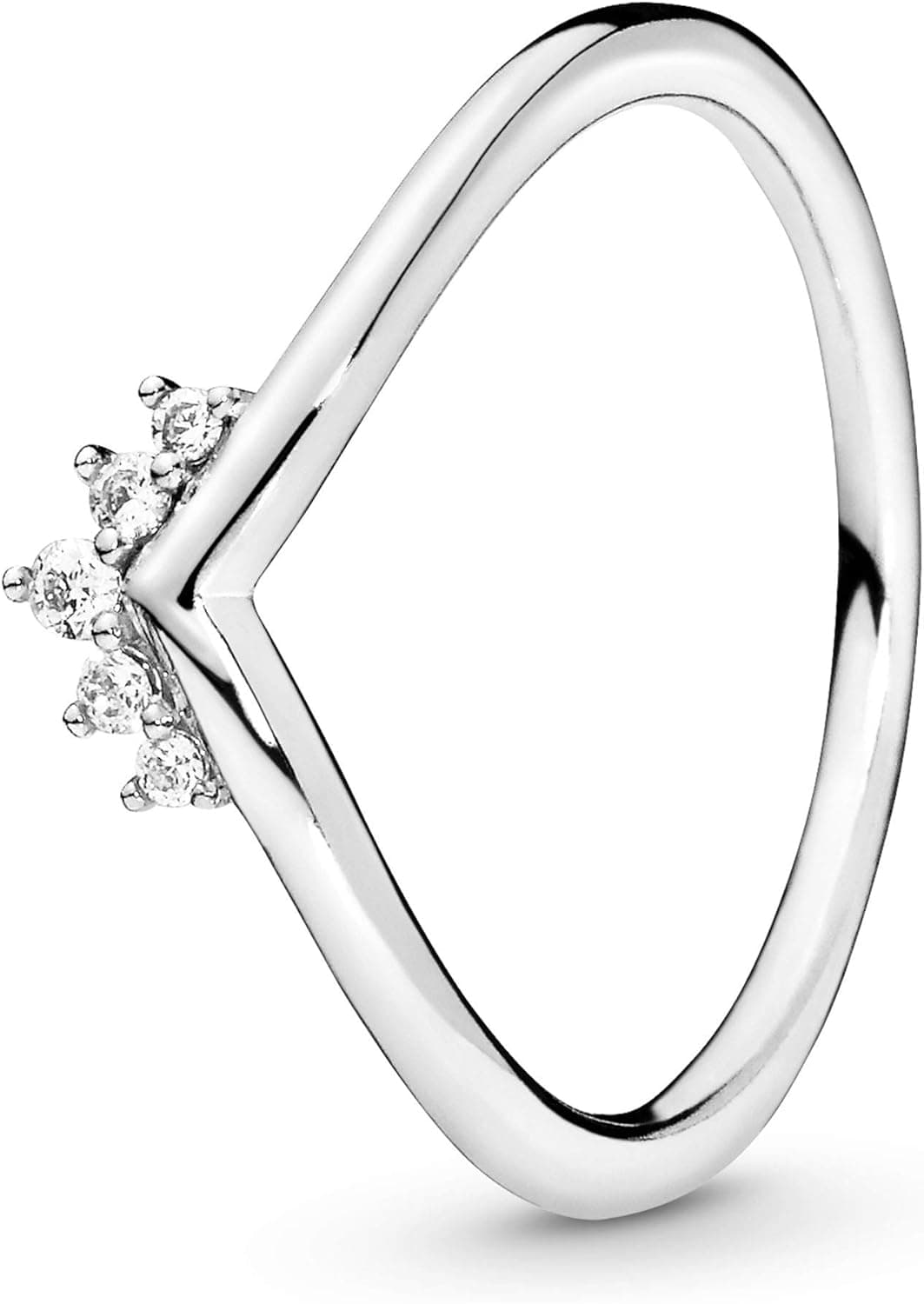 PANDORA 198282CZ-54 | Anel empilhável feminino em prata de lei com zircónia cúbica e design tiara clássica