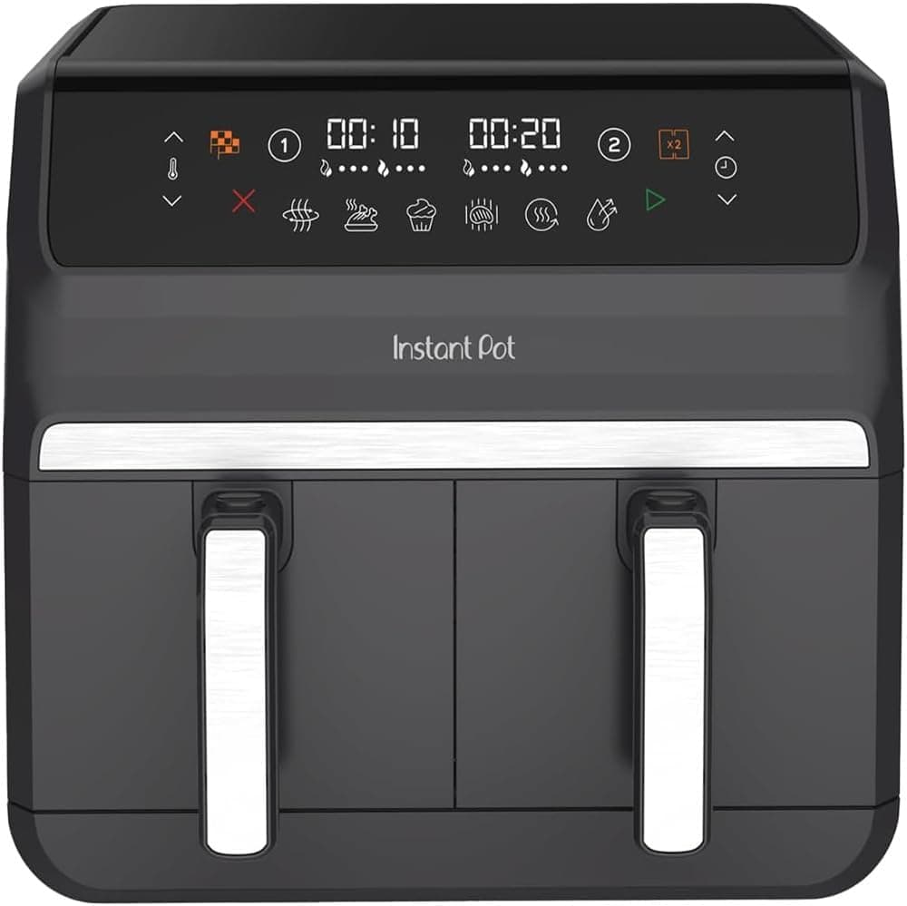 Instant Pot Vortex Dual Truffle | Air fryer familiar 8 L com duas cestas independentes, 8 funções de cozinha e limpeza fácil