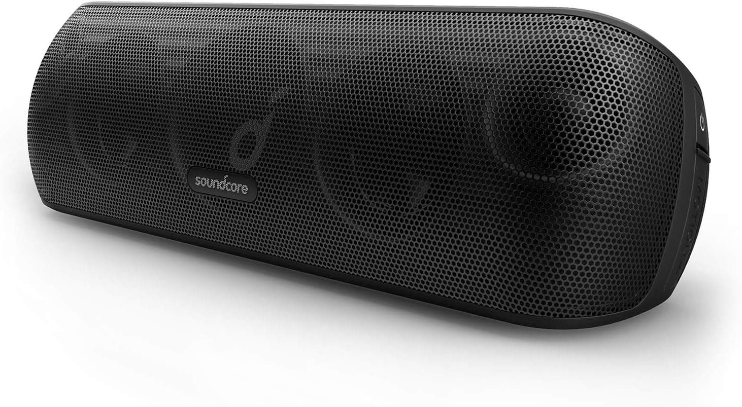 Soundcore Motion+ Altifalante Bluetooth sem fios com som Hi-Res, potente, 30 W, USB-C, 12 horas de reprodução, IPX7, aplicação com EQ intercambiável, DSP avançado