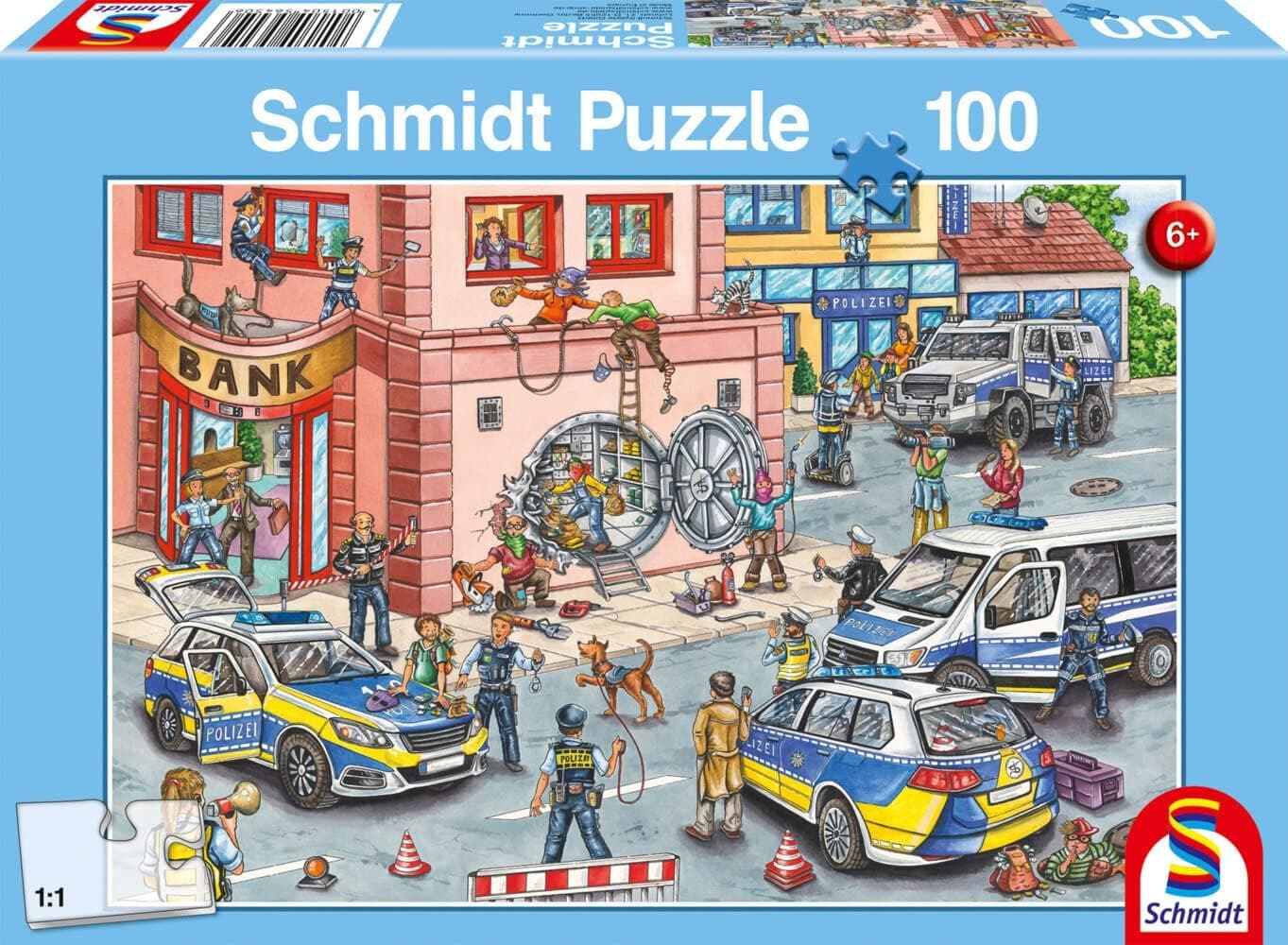Schmidt Spiele 56450 | Puzzle infantil de 100 peças com tema polícia