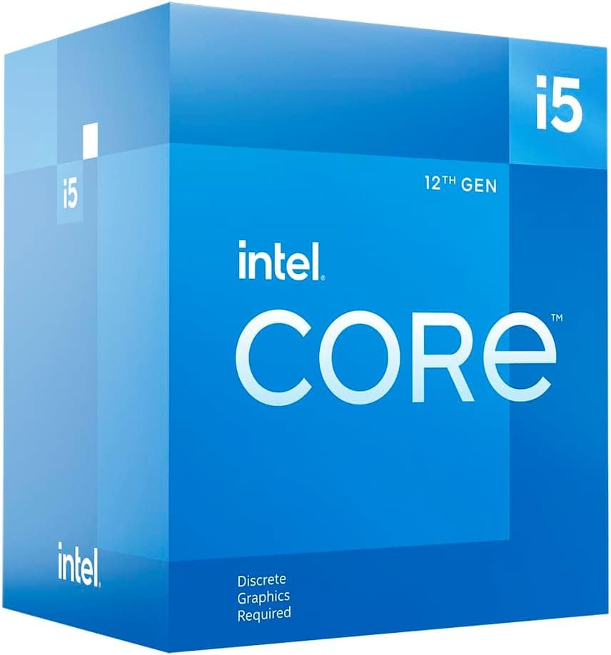 Intel Core i5-12400F, processador para desktops de 12ª geração; frequência base de 2,5 GHz, 6 núcleos, LGA1700, RAM DDR4 e até 128 GB DDR5