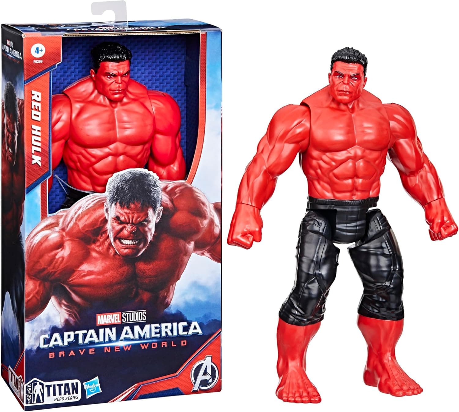 Marvel Studios, Captain America Brave New World, Titan Hero Series, figura de ação premium de Hulk vermelho