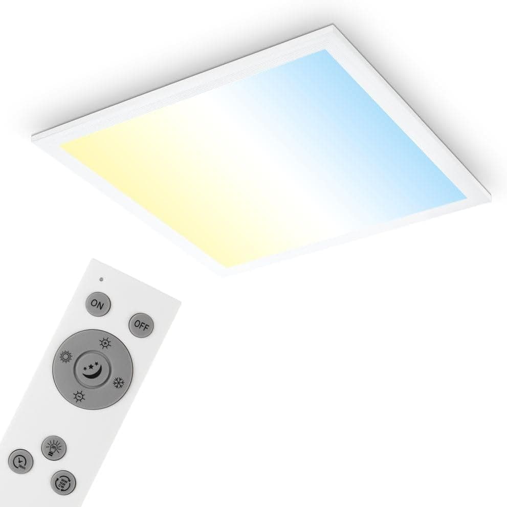 BRILONER - Plafón LED CCT, lámpara LED de techo, control de temperatura de color, regulable, incl. mando a distancia, blanco