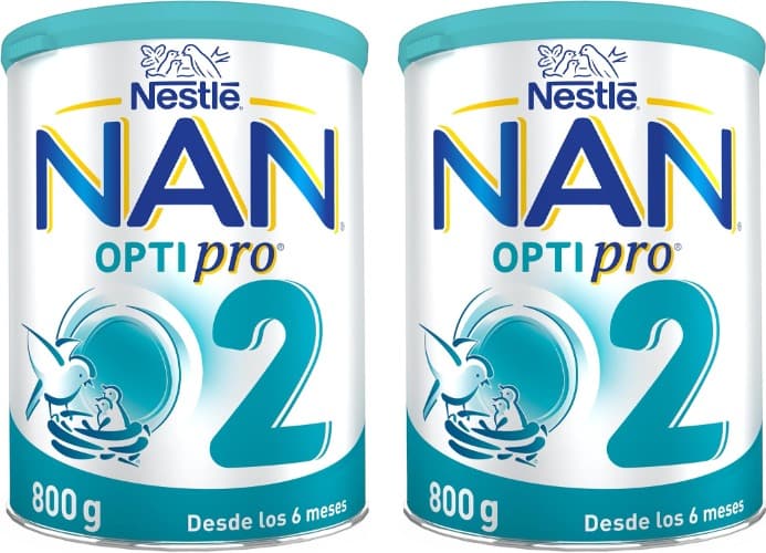 Nestlé NAN OPTIPRO 2 - leite para bebés em pó - frasco de 800 g x 2