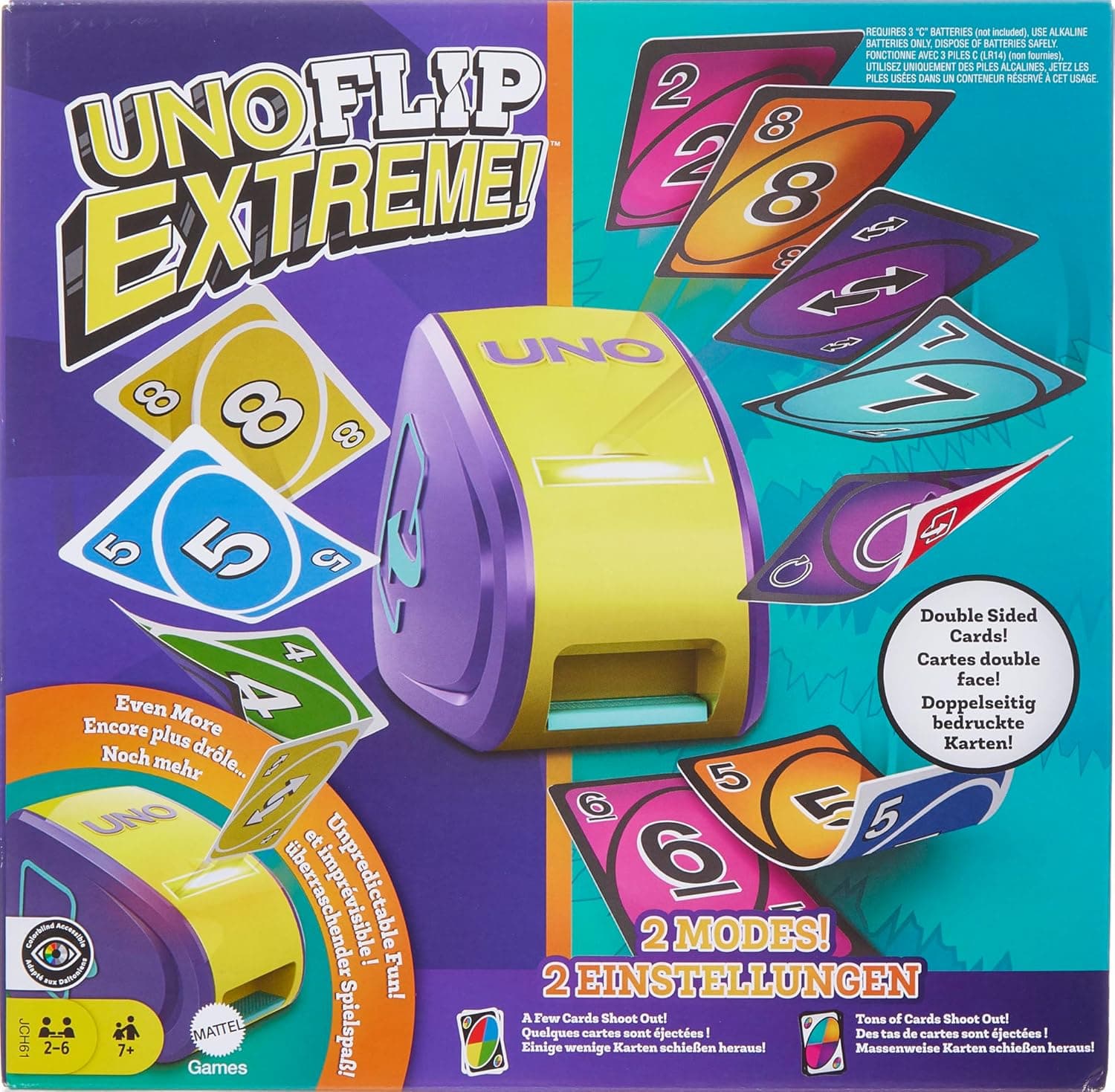 Mattel Games UNO Flip Extreme, jogo de mesa, jogo de cartas para + 7 anos, JCH61