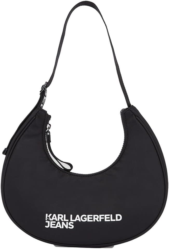 KARL LAGERFELD JEANS Essential Nylon Moon Bag, bolsa de lua para mulher