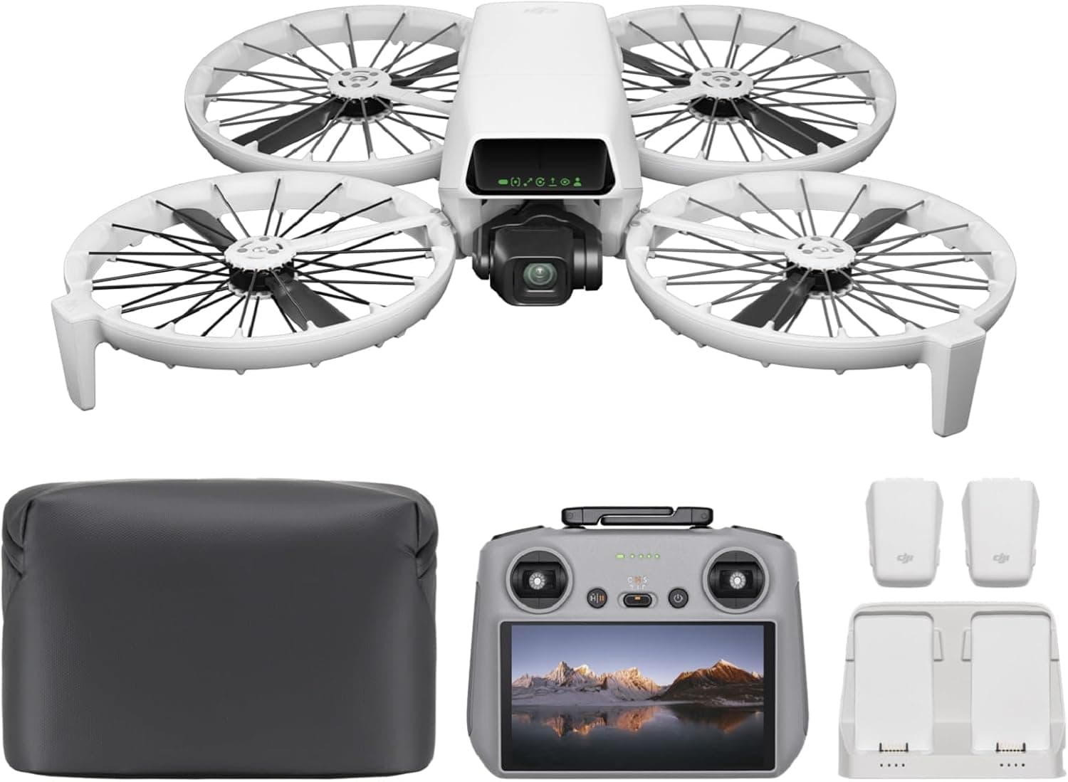 O pacote DJI Flip voa mais (controlo remoto com ecrã RC 2), drone com câmara 4K UHD para adultos, descole da palma, retorno automático, 3 baterias para um tempo máximo. 93 min de voo