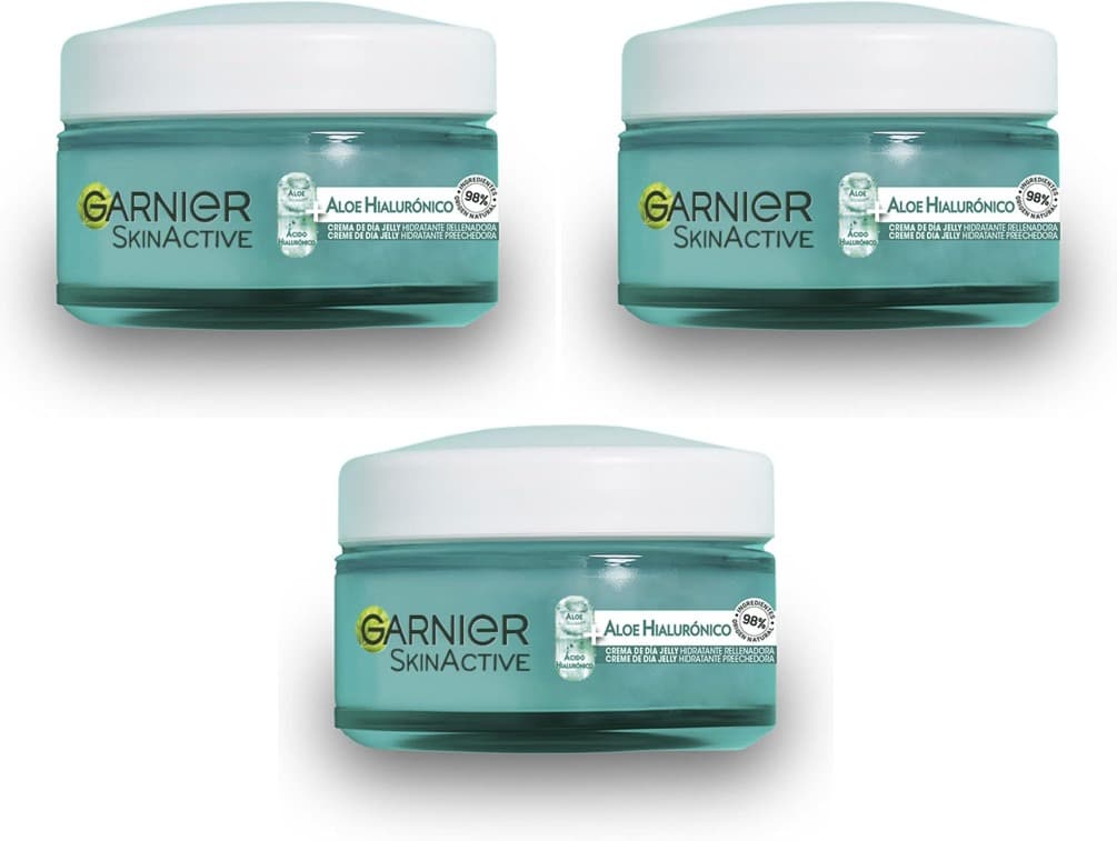 Garnier SkinActive | Creme de dia com ácido hialurónico e aloé vera, 50 ml x 3
