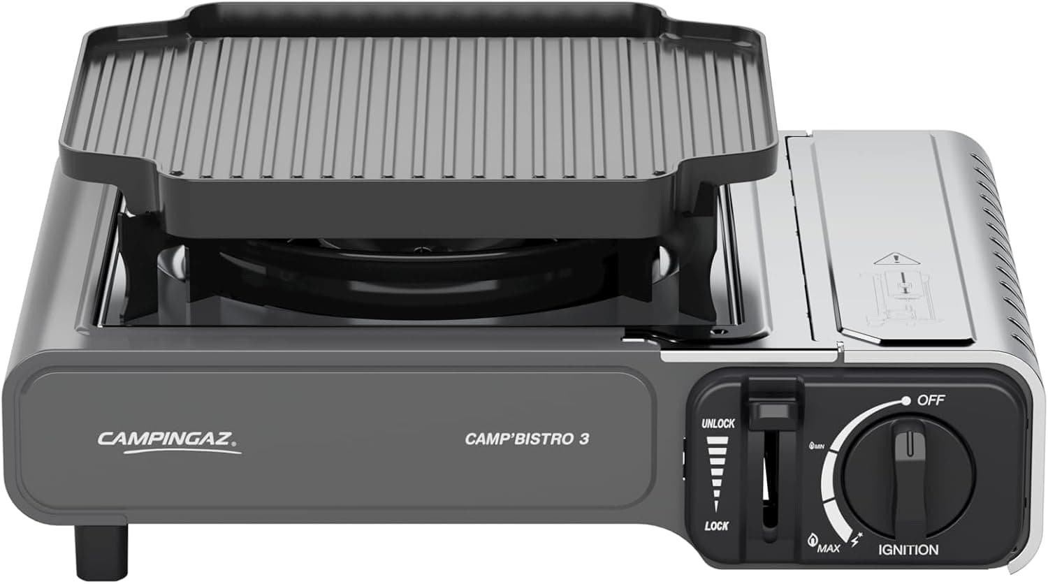 Campingaz Camp Bistro 3 Combo parafuso e ferro | Parafuso Camping de 1 queimador | 2200 watts | Cozinha portátil compacta para exteriores, inclui estojo de transporte para facilitar o transporte