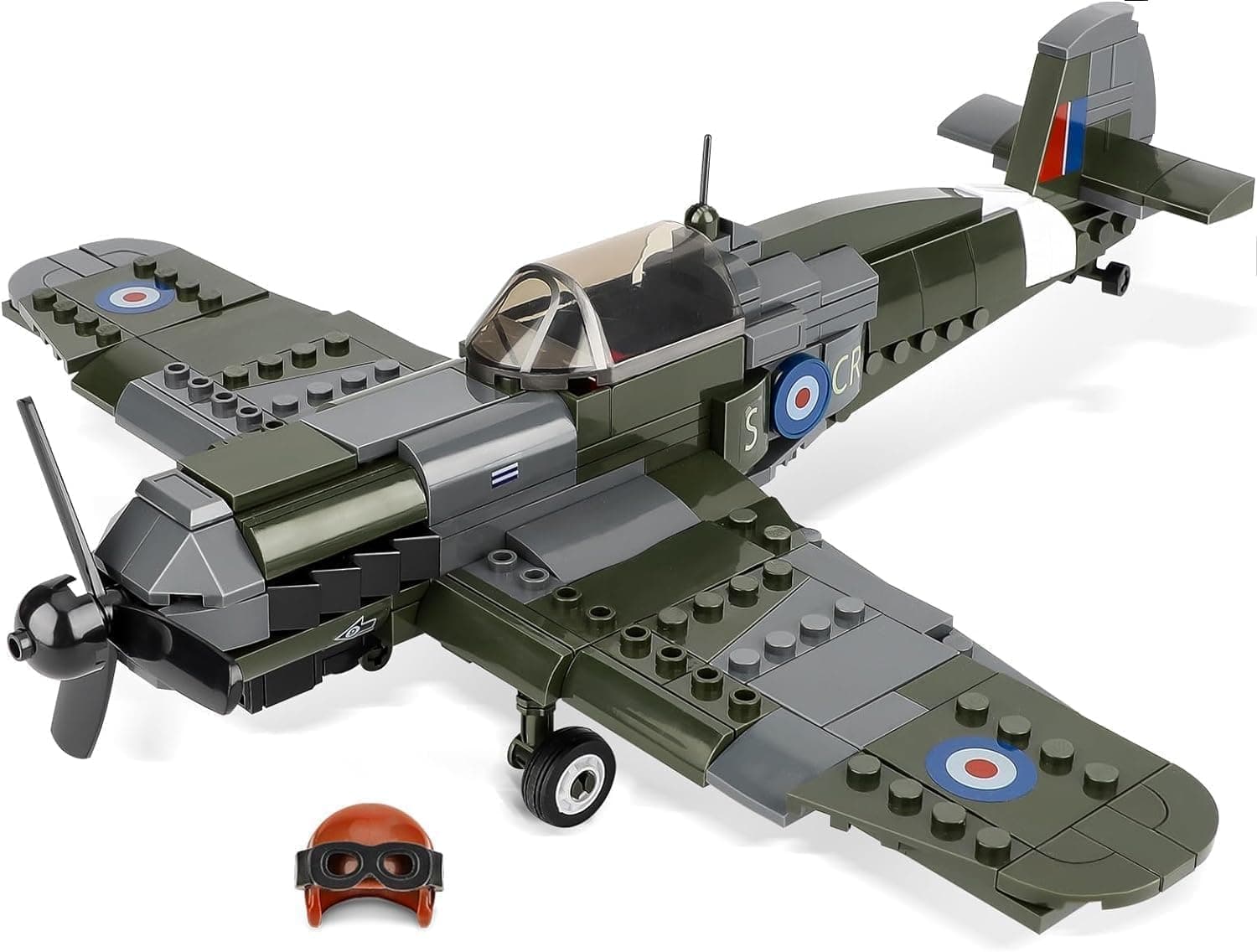 QLT WW2 Spitfire Combatente avião blocos de construção blocos de construção, cidade avião presentes para adultos de 6-18 crianças anos WW2 SetCollectors 290 unidades
