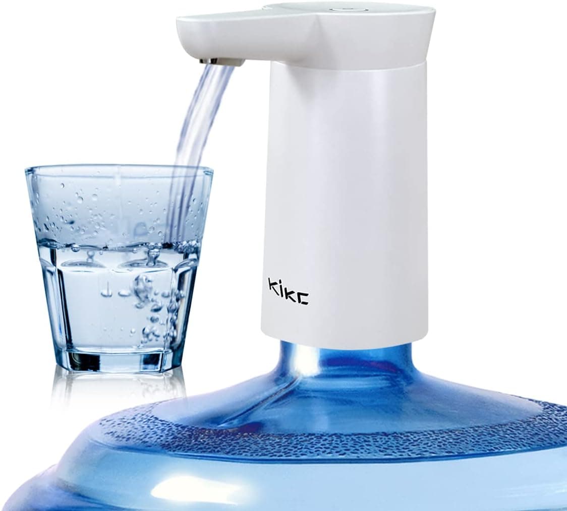 Dispensador de água, dispensador de água para grafas, dispensador de água de carregamento USB, universal adequado para casa, escritório, escola, água engarrafada para uso externo (branco)