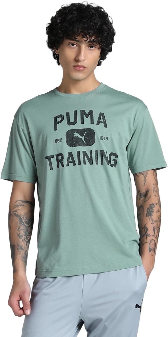 PUMA M Graphics Train Logo Relaxed T-shirt para homem