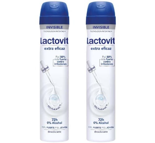 Lactovit - Desodorante extra eficaz com microcápsulas Protect, 0% álcool, anti-irritações e eficiência 72H, 200 ml x 2