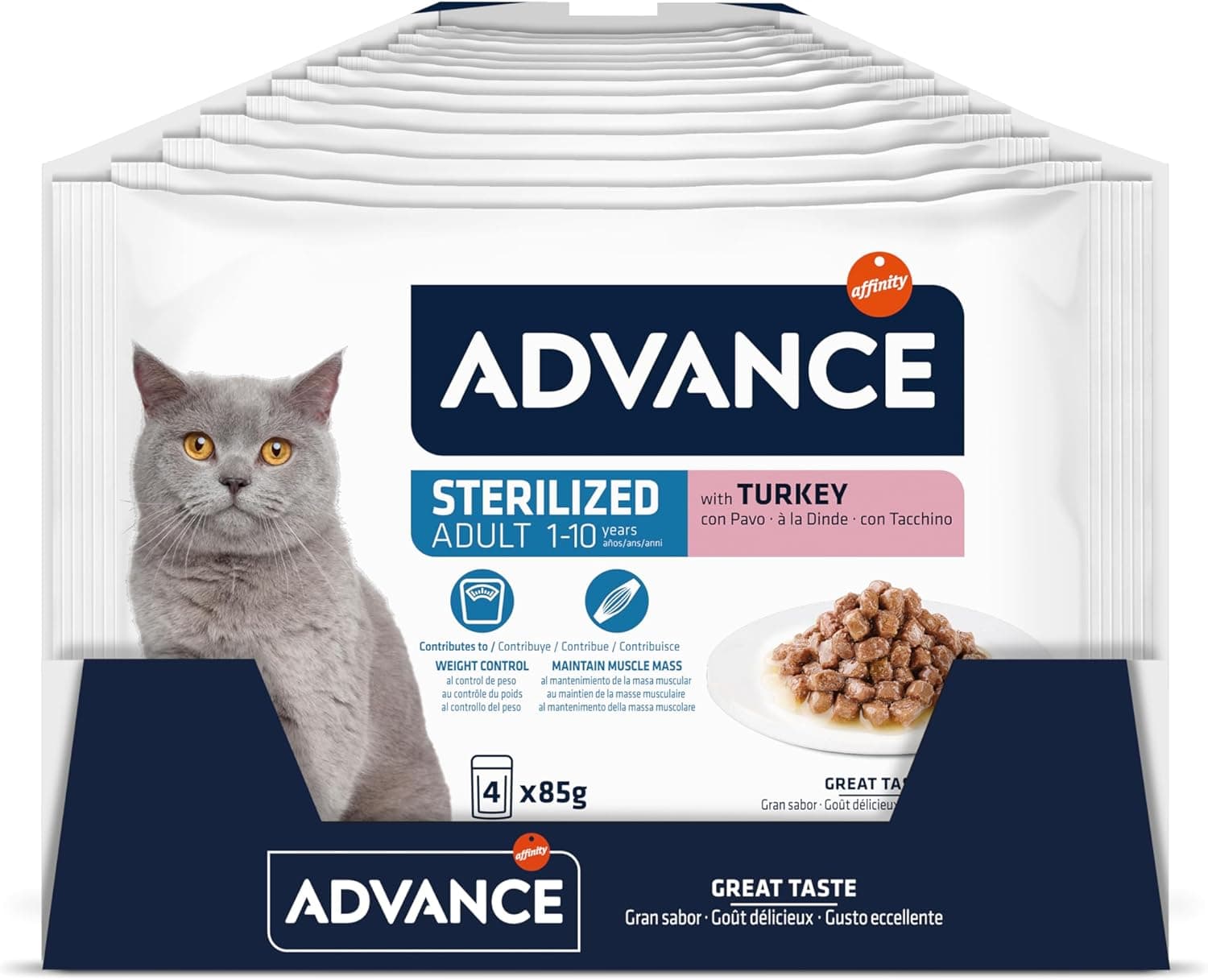 Advance Alimentos húmidos para gatos adultos esterilizados com peru 13 Flowpacks de 4 x 85 g