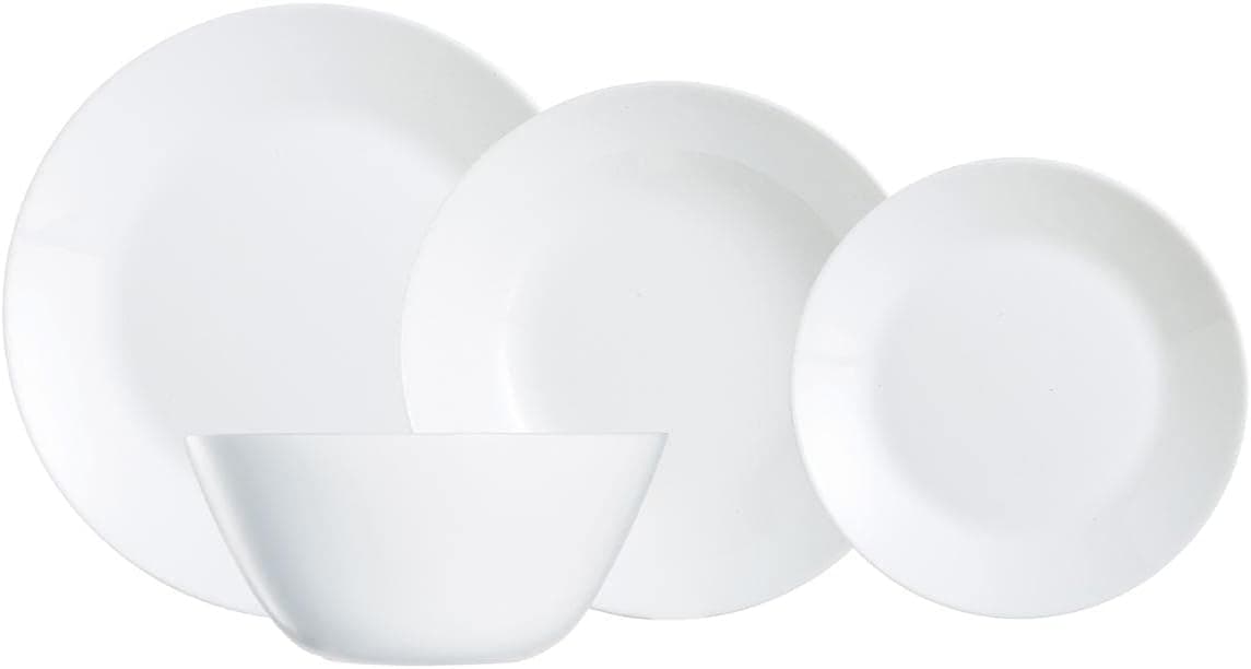 Arcopal, Serviço de louça Louis XV para 6 pessoas, extra-resistente, 18 peças, adequado para máquina de lavar louça e micro-ondas