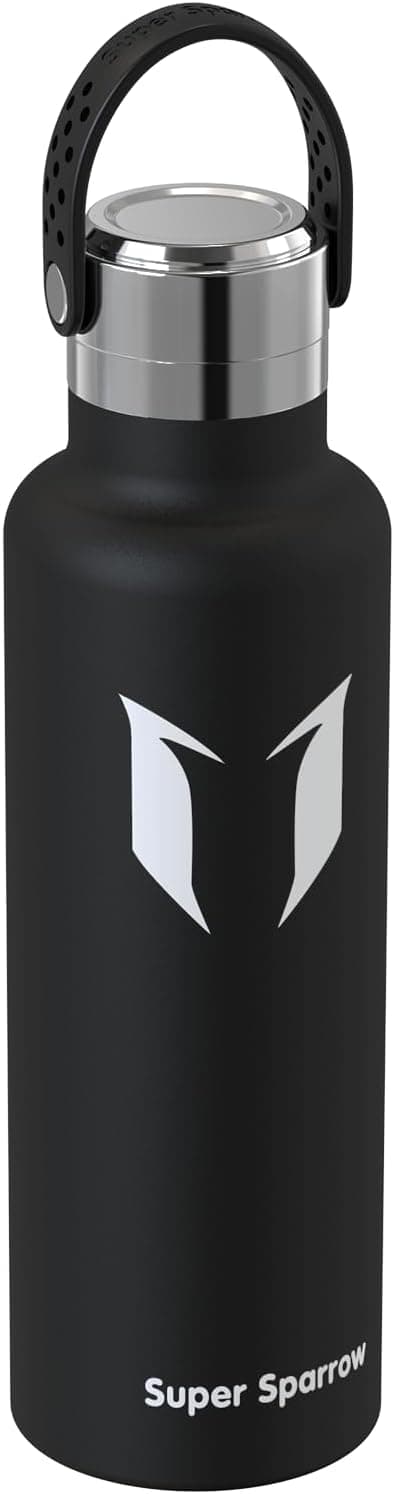 Super Sparrow Garrafa de água em aço inoxidável 18/10 Garrafa térmica ultra-leve, 350 ml/ 500 ml/ 750 ml, garrafa térmica sem BPA, garrafa de água crianças, para desporto, viagens, escola, exterior,