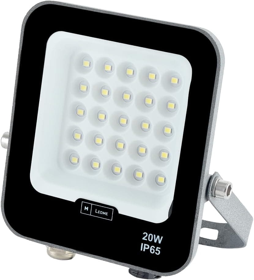 M Ledme Napoli Plus 20W | Projetor LED exterior 2400 lúmen IP65 regulável luz fria 6000K