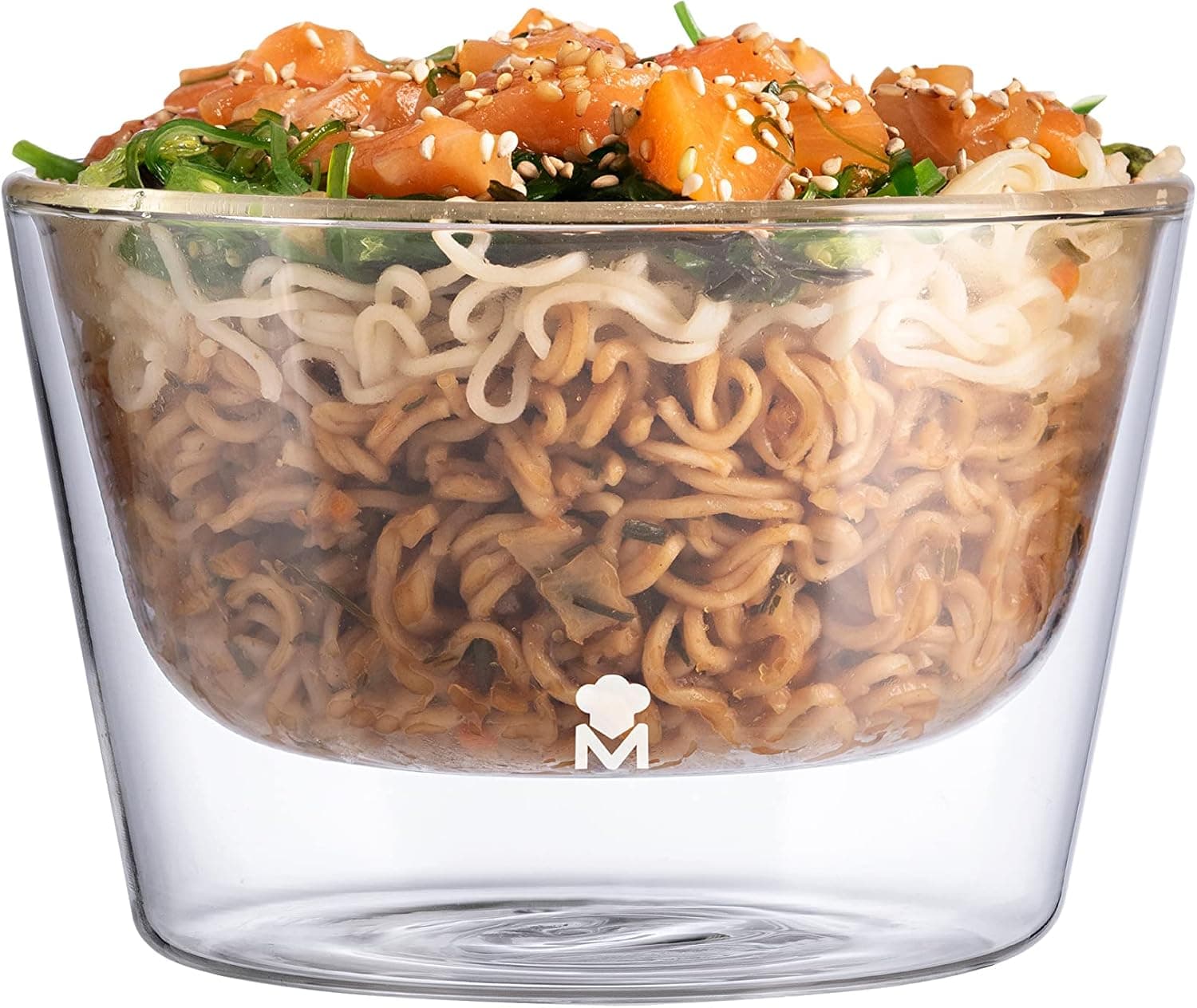 MasterPro Foodies Mixology - Bowl de 510 ml fabricado de borosilicanto transparente, suporta mudanças bruscos de temperatura - vidro duplo - máquina de lavar louça, livre de tóxicos