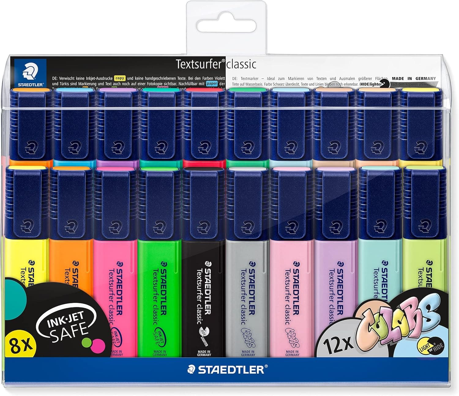 STAEDTLER 364 WP20 | Marcadores fluorescentes em 20 cores sortidas