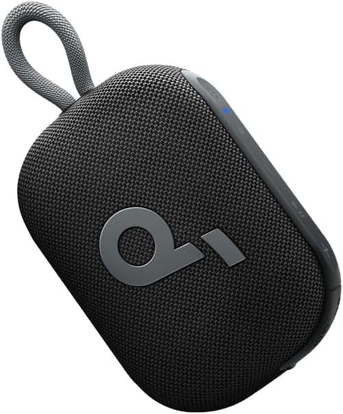 Soundcore Select 4 Go Altifalante Bluetooth ultraportátil, altifalante chuveiro, 20 h, IP67, mini altifalante Bluetooth, flutuante, som potente de 5 W, interiores e exteriores, ciclismo