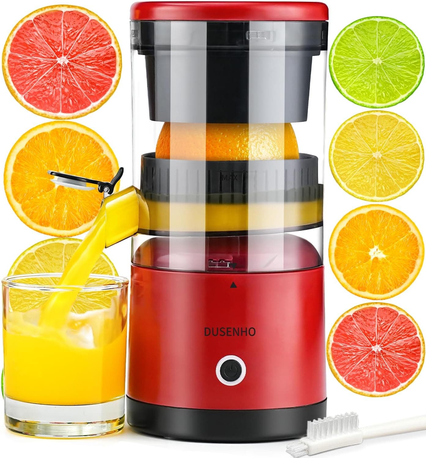 Espremedor elétrico laranja espremedor de citrinos portátil com USB e escova de limpeza para laranja, limão e toranja