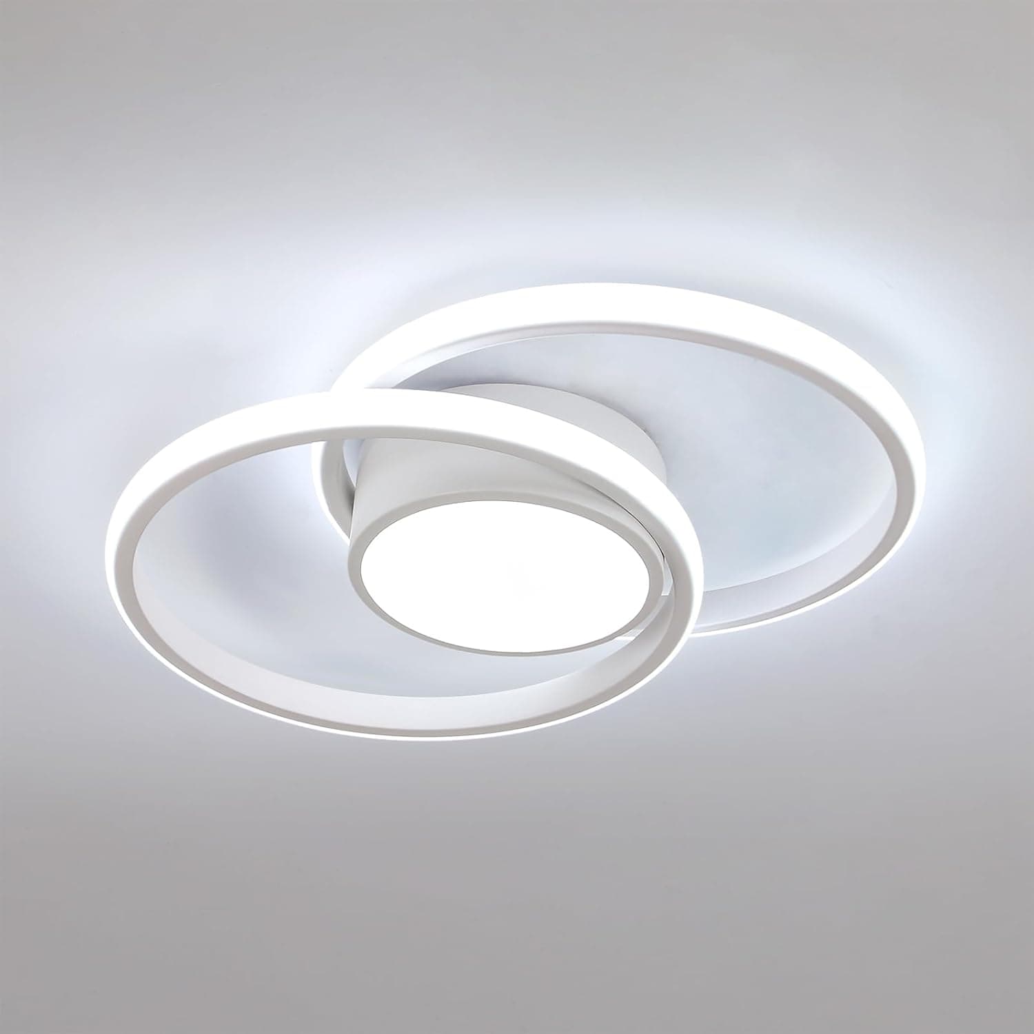 Comely Plafon Led teto, 42 W 4800 LM moderno candeeiro de teto LED, duplo redondo luz de teto para corredor casa de banho cozinha sala de estar quarto corredor, branco frio 6500 K, comprimento 40 cm