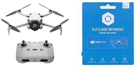 Bundle of DJI Mini 4 Pro (DJI RC-N2) DJI Card Care Refresh 1-Year Plan, drone mini dobrável com câmara de vídeo 4K HDR para adultos, menos de 249 g, 34 min de tempo de voo, C0