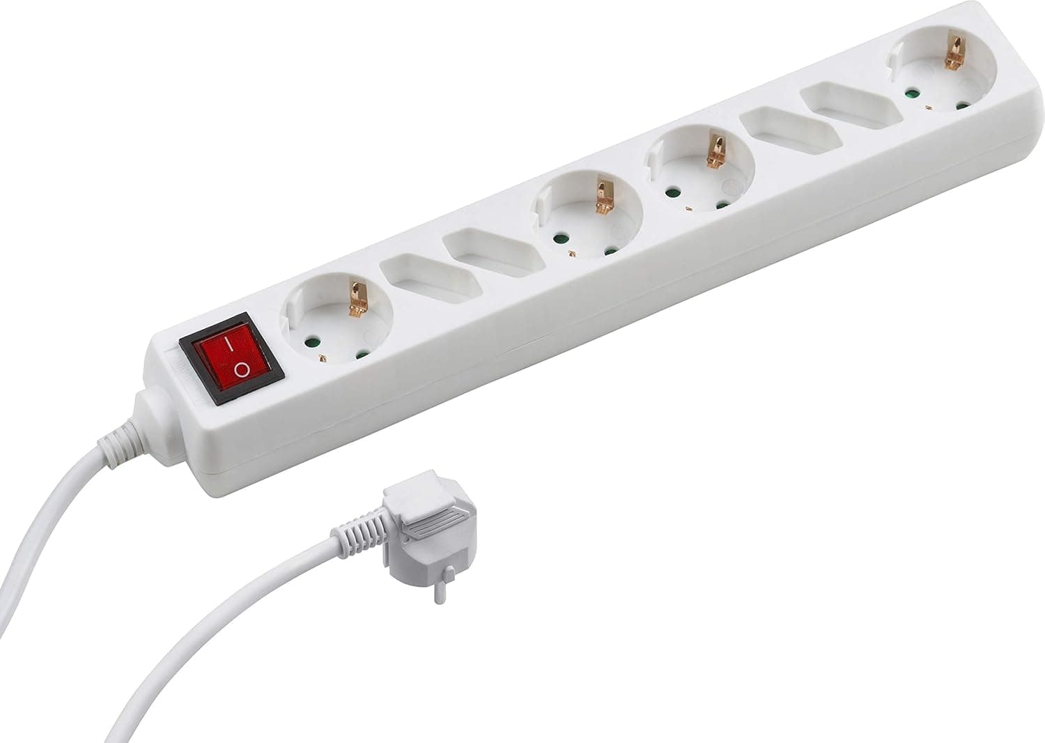 Meister extensão de 8 tomadas, 4 + 4, 1,4 m, branco, interruptor, 7430820