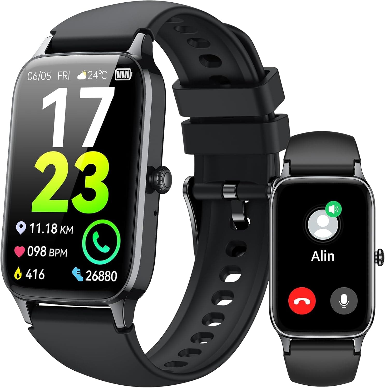 Relógio inteligente homem mulher com chamadas, 1,57" HD Smartwatch com 112 modos desportivos pulseira atividade, podómetro/pulsómetro/SpO2/monitor de sono, IP68 impermeável Smart Watch para Android