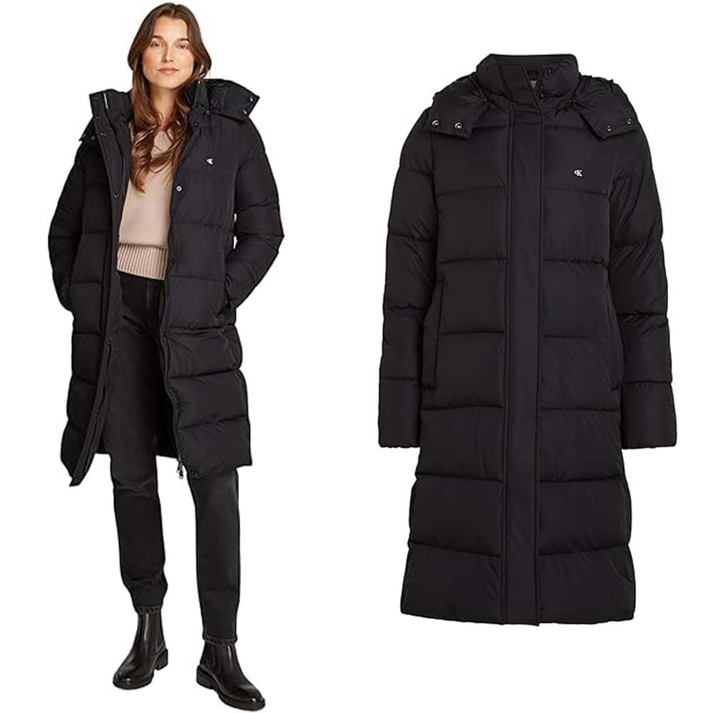 Calvin Klein Casaco de mulher Long Puffer com capuz