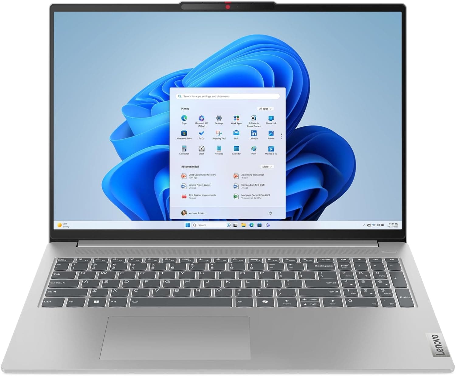 Lenovo IdeaPad Slim 5 Gen 9 computador portátil 16" 2K OLED (Intel Core Ultra 7 155H, 32 GB RAM, 1 TB SSD, Intel AI Boost, Wi-Fi 6E, Win 11 Home, escritório de teste) teclado QWERTY Espanhol 