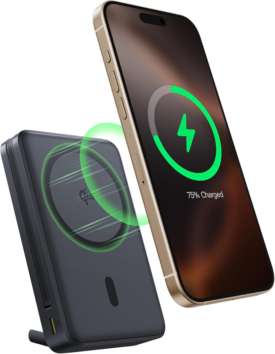 Baseus Nomos Qi2 Magsafe Power Bank, Power Bank magnético para iPhone 16/15/14/13, bateria externa de 45 W USB-C de carregamento rápido, 10000 mAh Powerbank dobrável com ecrã, pequeno mas potente