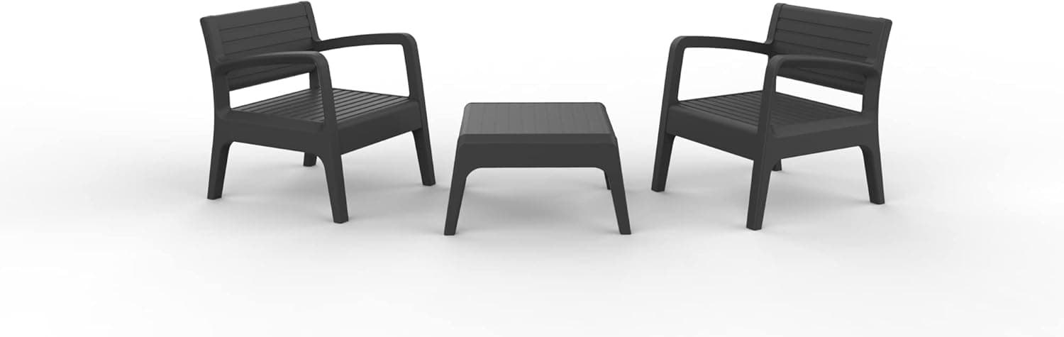 SP Berner Miami Tête-à-Tête | Conjunto de jardim para 2 pessoas em grafite