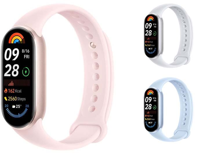 Xiaomi Smart Band 9 Pulseira de atividade, até 21 dias, ecrã AMOLED com taxa de atualização de 60 Hz, sensor de frequência cardíaca