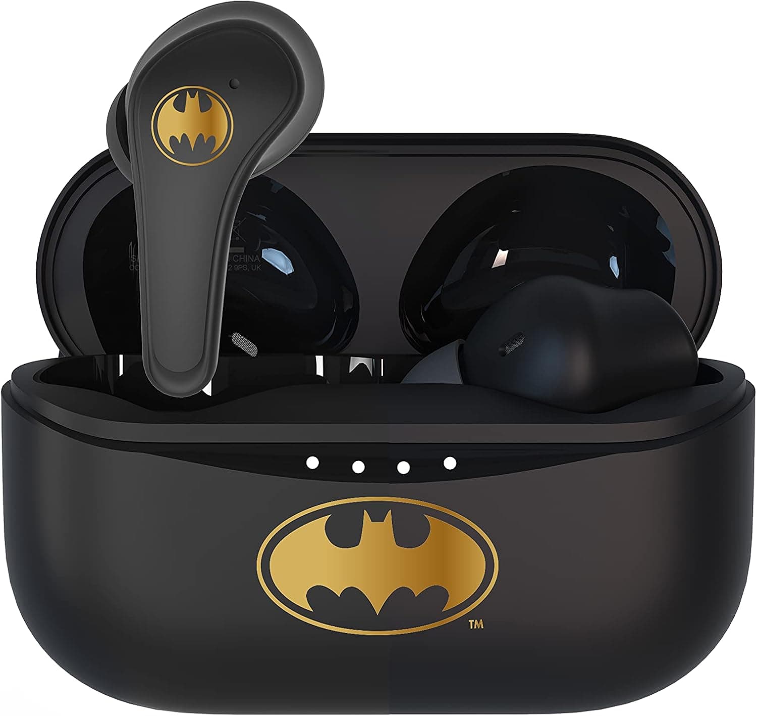 OTL Technologies - Auriculares sem fios Bluetooth V5.0 para crianças Batman com caixa de carregamento, preto