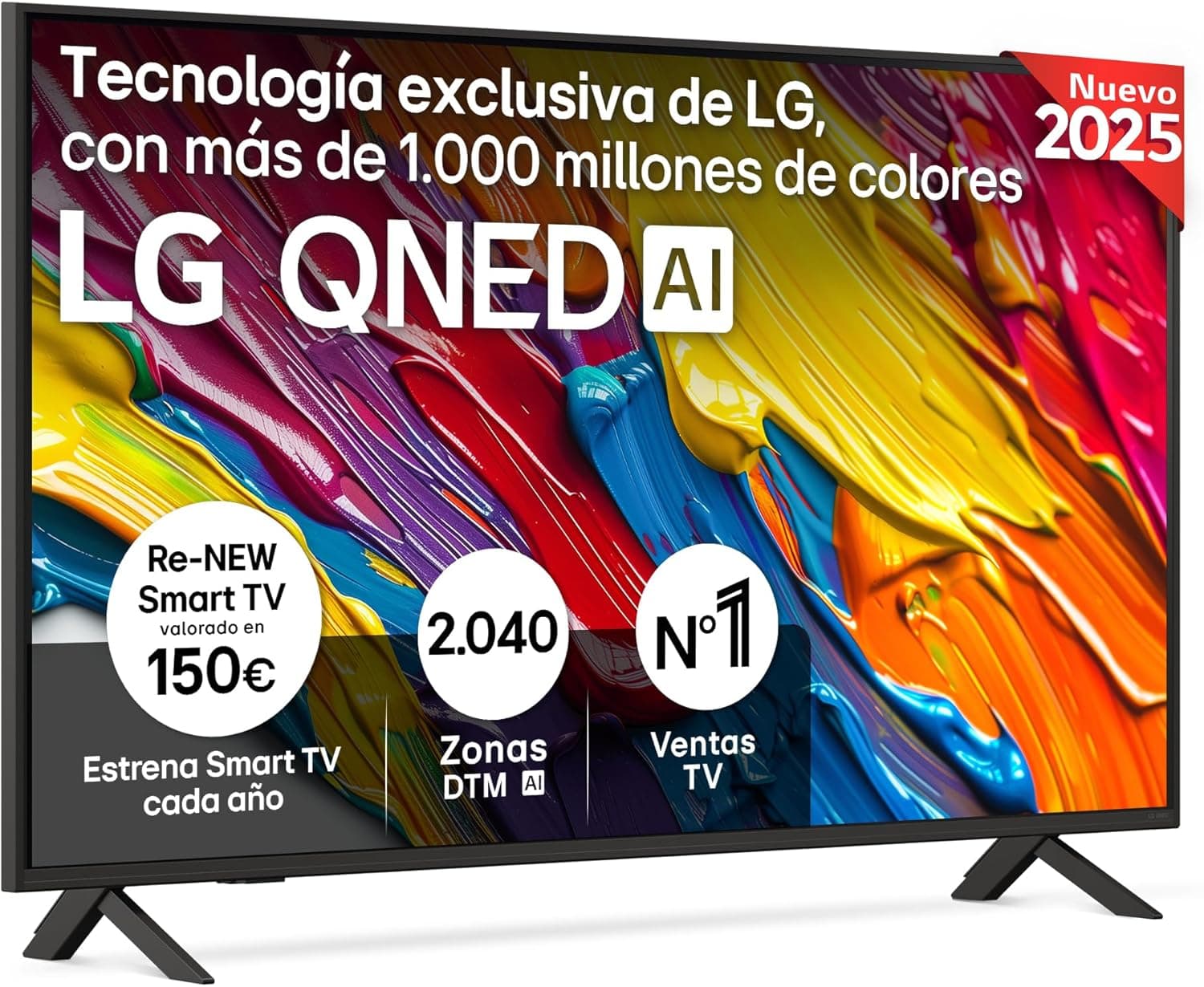 LG 50QNED84A6C TV, 50", QNED 4K, Smart TV, WebOS 25, Super Upscaling, Visão Dolby e Atmos, Alexa/Google Assistant, preto