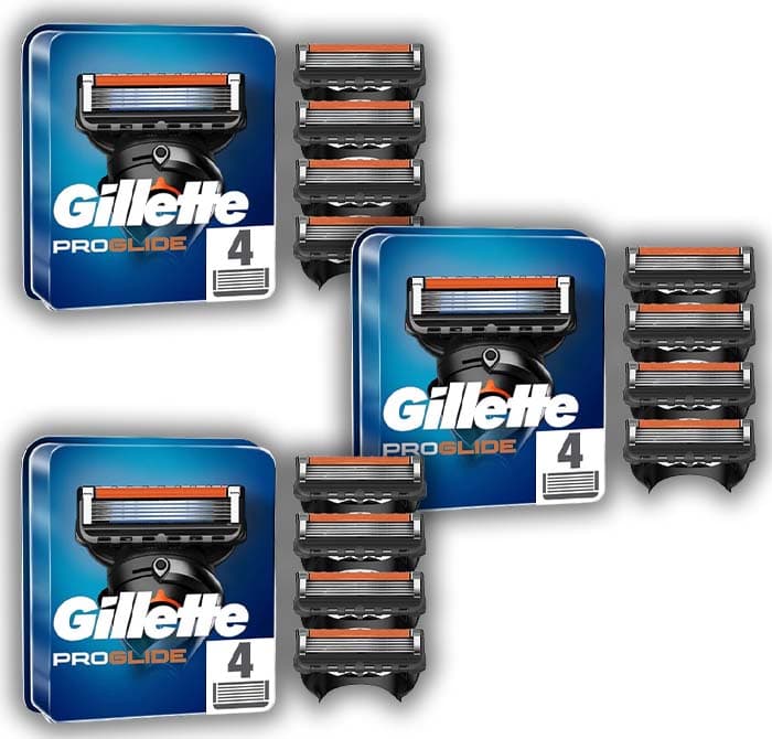 Gillette ProGlide Lâminas de barbear para homem, embalagem de 4 lâminas de substituição x 3