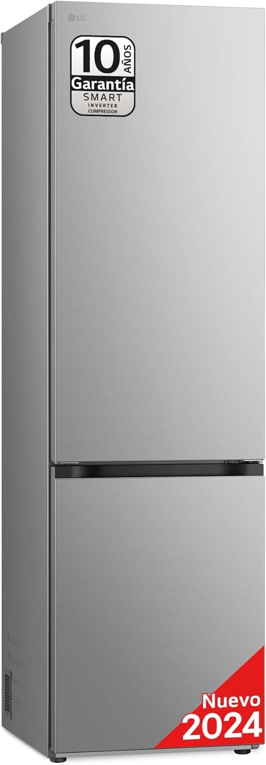 LG GBV5240CPY Frigorífico Combi Door Cooling, total sem congelador, gaveta Magic Crisper, conectividade Wi-Fi ThinQ, 2 portas, série 500, classificação C, capacidade 419 L, Inox