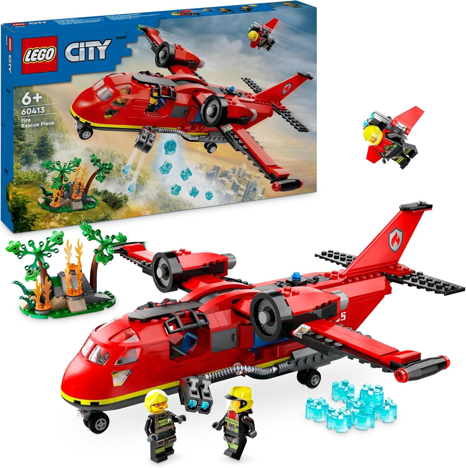 Tens razão! Aqui vai apenas o título, como pediste:  **LEGO City – Avião de Resgate de Bombeiros, com 3 minifiguras, para crianças a partir dos 6 anos (60413)**