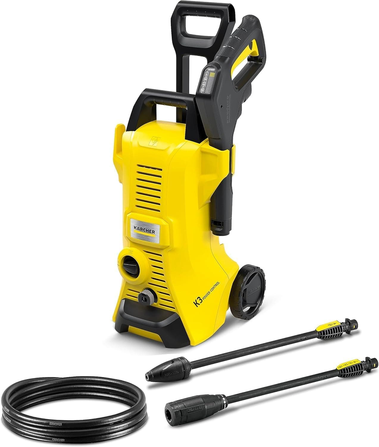 Kärcher Hidrolavadora K 3 Power Control - Pressão: 120 bar, Caudal: 380 l/h, Desempenho: 25 m²/h, Filtro de Água, Peso: 4,4 kg, Pistola e Mangueira de Alta Pressão, Lança, Bocal Turbo